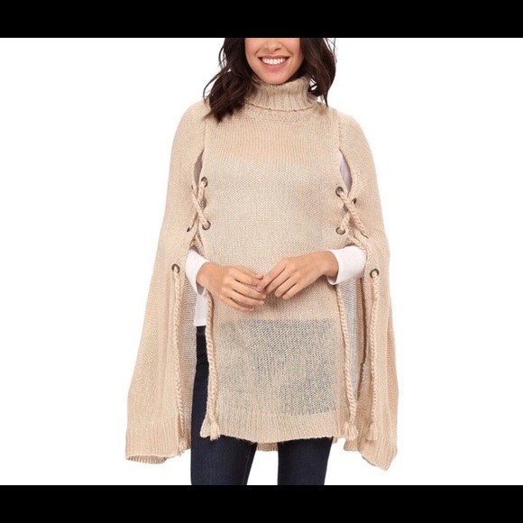 Betsey Johnson Sweaters - Betsey Johnson grommet sweater poncho one size